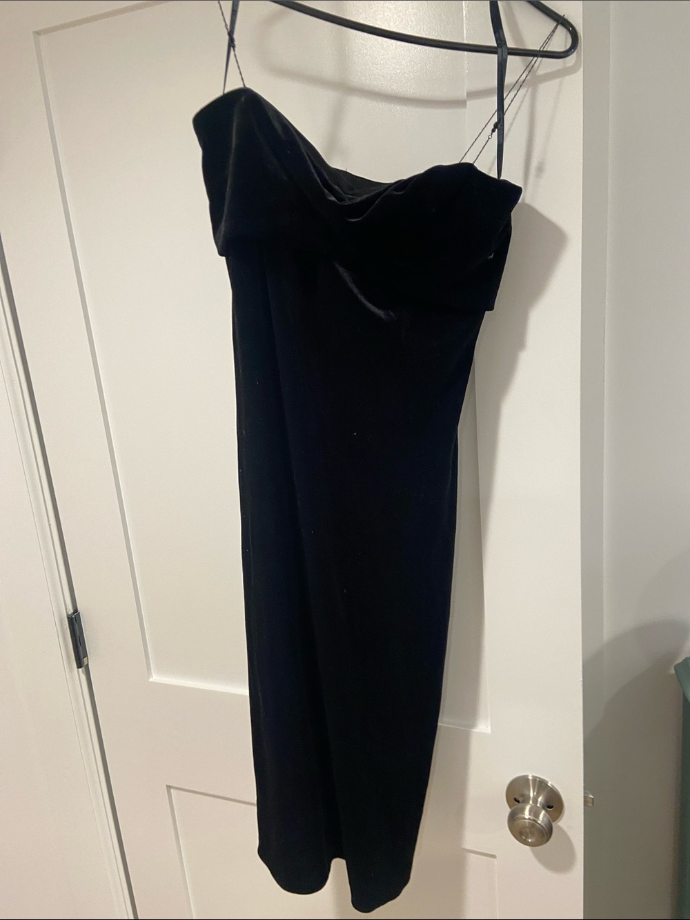Laundry by Design Black Velvet Strapless Slip Dress